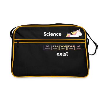 Lustiges Einhorn - Periodensystem - Geschenk - Retro Tasche - Schwarz/Gold - Vorne