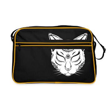 Cat with the third eye - above-ground - Retro Bag - black/gold - Front