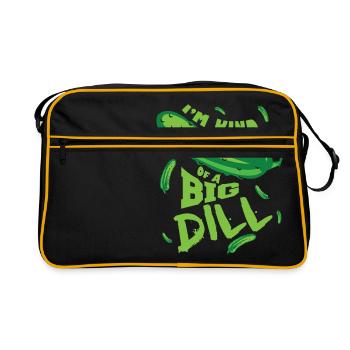 Lustige Gurke - Retro Tasche - Schwarz/Gold - Vorne