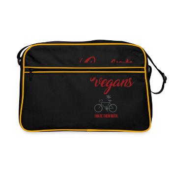 Anti vegan and cyclist motif - Retro Bag - black/gold - Front