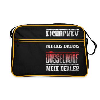 Düsseldorf - Eishockey meine Droge - Mein Dealer - Retro Tasche - Schwarz/Gold - Vorne