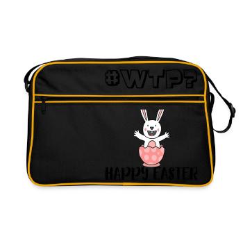 #WTP What the peep Funny WTF Easter Shirt - Retro Bag - black/gold - Front