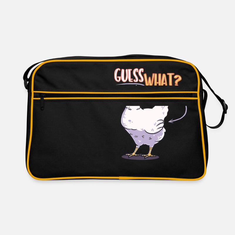 Devinez ce doux créatif cadeau drôle de poulet drôle - Sac Retro - noir/or
