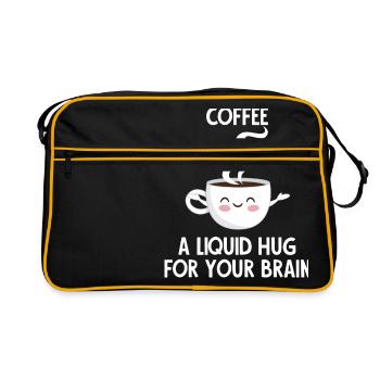 Coffee - Brain - Coffee Drinker - Gift - Retro Bag - black/gold - Front