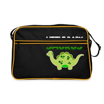 Green Little Baby Saurus - Retro Bag - black/gold - Front