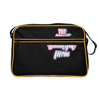 Mutter - Muttertag - Mom - Mami - Mama - Geschenk - Retro Tasche - Schwarz/Gold - Vorne
