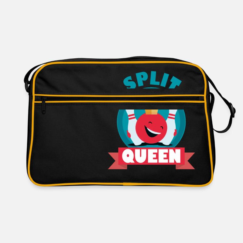 Split Queen Split Happens Bowling König T_Shirt Retro Tasche