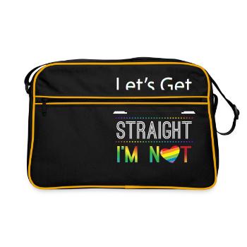 Let's get one thing staight i'm not LGBT - Retro Tasche - Schwarz/Gold - Vorne