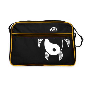 Yin Yang Turtle White Light & Dark Balance Symbol - Retro Bag - black/gold - Front
