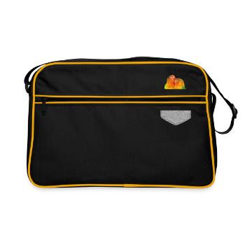 Fausses oiseaux de poche de poche drôle oiseau dans votre poche - Sac Retro - noir/or - Devant