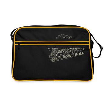 This is how i roll - railroad train - Retro Tasche - Schwarz/Gold - Vorne