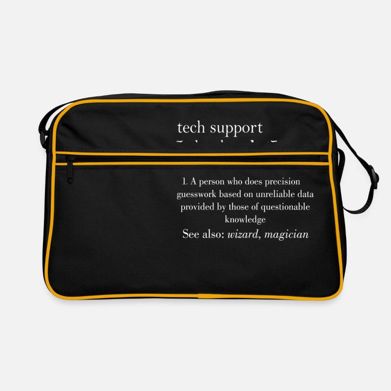 Support technique | Idée cadeau - Sac Retro - noir/or