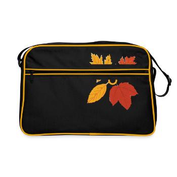 Herbst Autumn Leaves Leaves Gift - Sac Retro - noir/or - Devant