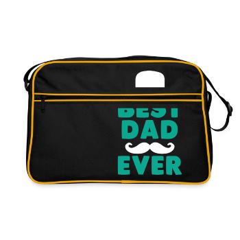 Vatertag Geschenk Vater bester Vater aller Zeiten - Retro Tasche - Schwarz/Gold - Vorne