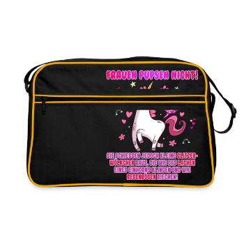 Frauen pupsen nicht - Retro Tasche - Schwarz/Gold - Vorne