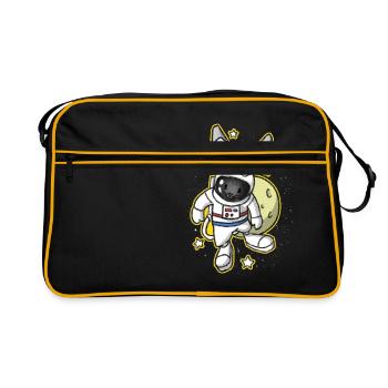 Bunny Easter Space Astronaut Gift - Retro Bag - black/gold - Front
