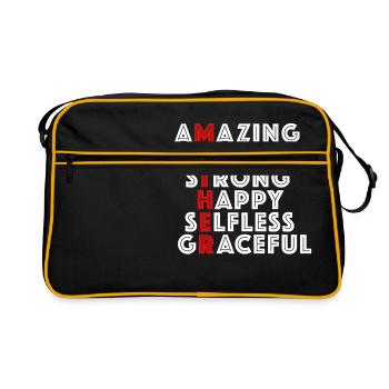 Mother - Muttertagsgeschenk Muttertag - Retro Tasche - Schwarz/Gold - Vorne