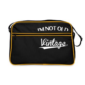 i am not old i am vintage birthday - Retro Bag - black/gold - Front