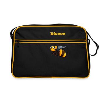 Bienen Flüsterer - Retro Tasche - Schwarz/Gold - Vorne