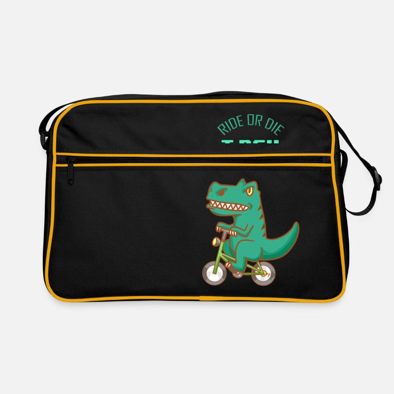 Strample oder sterbe - T-Rex Fahrrad Retro Tasche