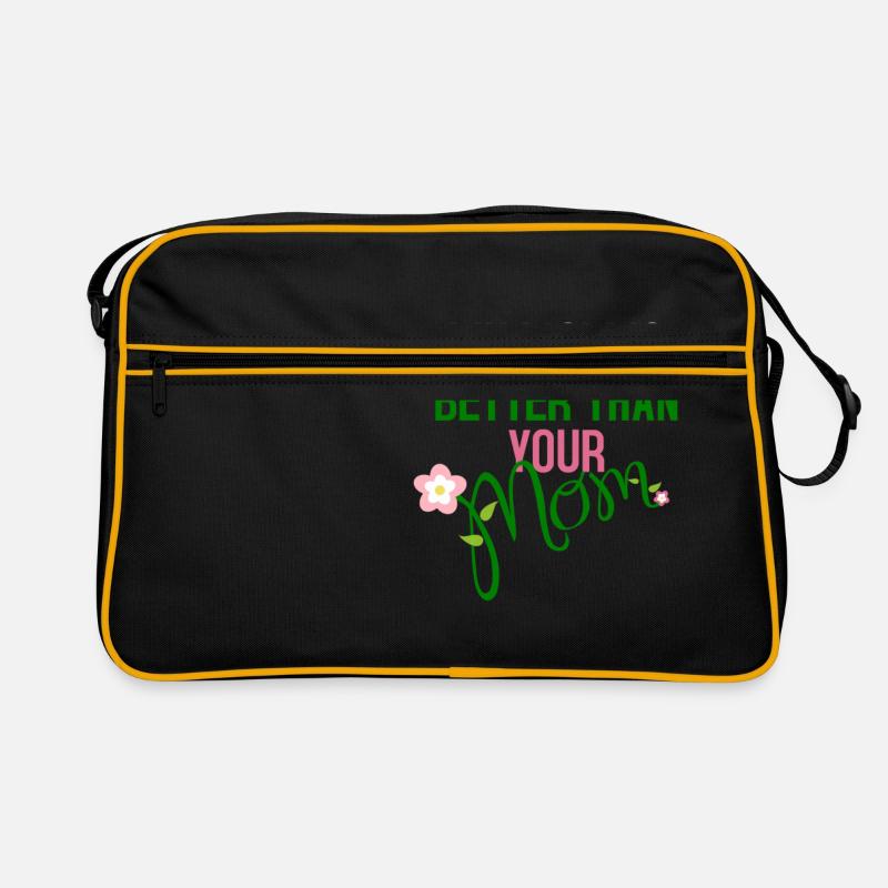 Meine Mutter ist besser als deine Mutter - Retro Tasche - Schwarz/Gold