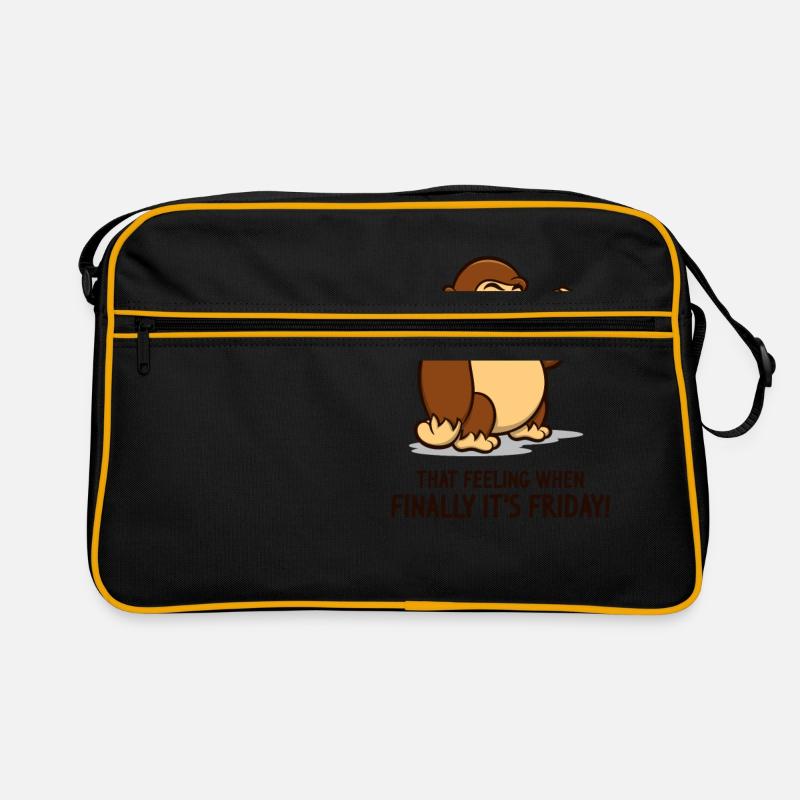 TGIF Chemise | Gorille drôle | Finalement c'est vendredi - Sac Retro - noir/or