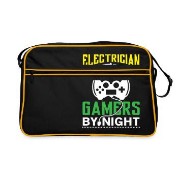 Electrician by Day Gamers by Night - arcade player - Retro Bag - black/gold - Front
