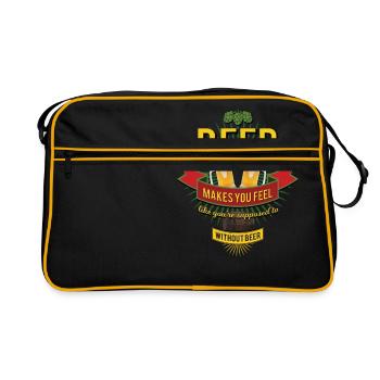 BEER makes you feel Öl - Retro Bag - black/gold - Front