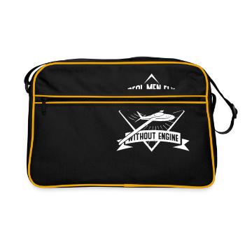 Glider Pilot Gift T-Shirt Funny Man - Retro Bag - black/gold - Front