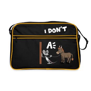 Souris de cheval d'âne je ne donne pas un amusement drôle drôle ne - Sac Retro - noir/or - Devant