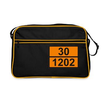 Ich fahre Diesel - Gefahrgut Geschenk - Retro Tasche - Schwarz/Gold - Vorne