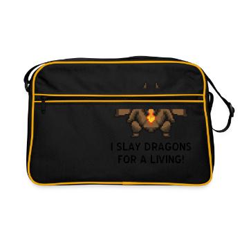 Dragons kill Pixel Gaming - Retro Bag - black/gold - Front