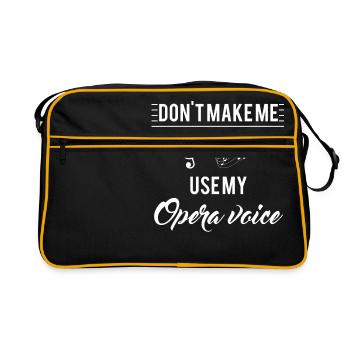 Musik - Oper - Singen - Sänger - Geschenk - Retro Tasche - Schwarz/Gold - Vorne