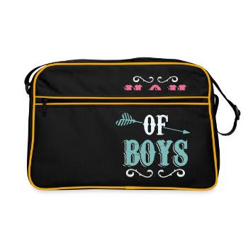 Mère de garçons cadeau T-shirt de la fête des mères - Sac Retro - noir/or - Devant