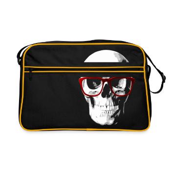 Crâne de nerd pour les geeks - Sac Retro - noir/or - Devant