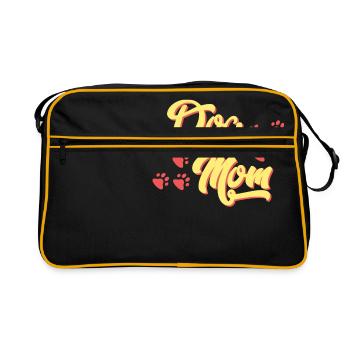 T-shirt de maman de chien avec des pattes - Sac Retro - noir/or - Devant