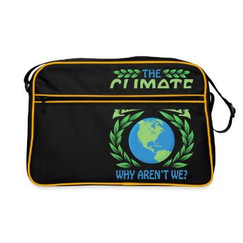 The Climate Is Changing Why Aren't We? climate change - Retro Bag - black/gold - Front