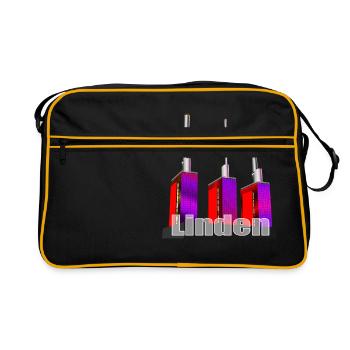 Hannover Linden Heizkraftwerk, Drei warme Brüder - Retro Tasche - Schwarz/Gold - Vorne