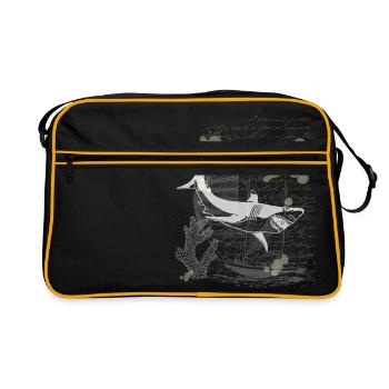 Requin design vintage steampunk nautique - Sac Retro - noir/or - Devant