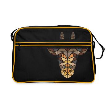 Giraffe - Big 5 - Geometric - Gift - Retro Bag - black/gold - Front