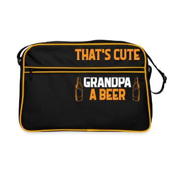 That's sweet now bring Grandpa a beer! - Gift - Retro Bag - black/gold - Front