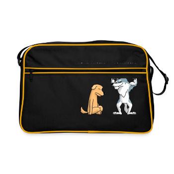 Ton oncle Mon oncle chien Wolf Chemise Cadeau EN - Sac Retro - noir/or - Devant