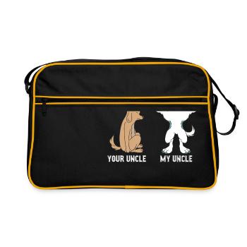 Ton oncle Mon oncle chien loup T-shirt cadeau - Sac Retro - noir/or - Devant