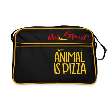 Spirit Animal Pizza T-Shirt Food Italy Gift - Retro Bag - black/gold - Front