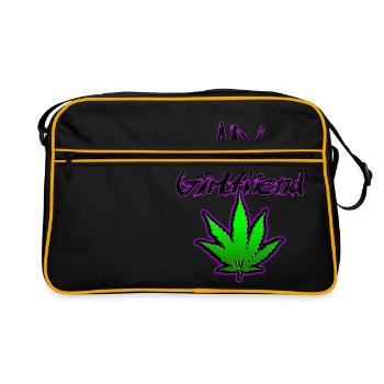 Meine Freundin Cannabis - Retro Tasche - Schwarz/Gold - Vorne
