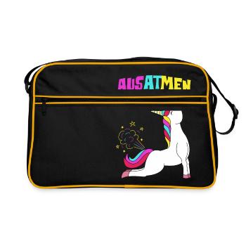 Breathe Inhale Unicorn Yoga Licorne Fitness Fan - Sac Retro - noir/or - Devant