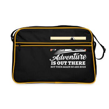 Adventure is out there so are Bugs - Retro Tasche - Schwarz/Gold - Vorne