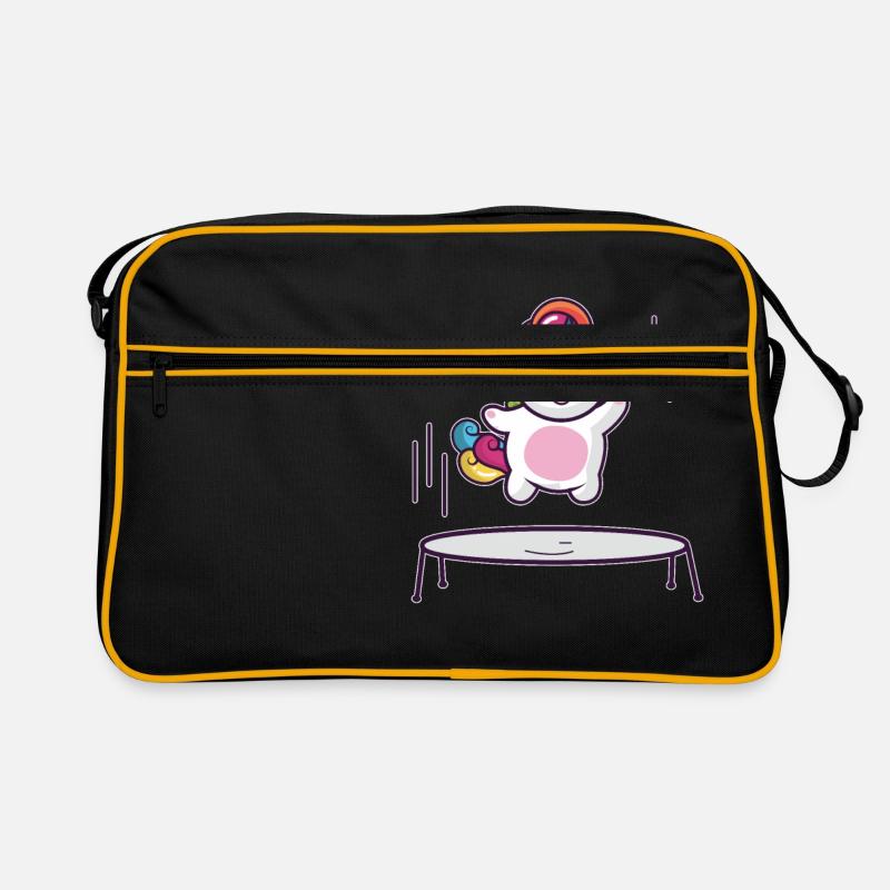 Unicorn trampoline - Retro Tasche - Schwarz/Gold