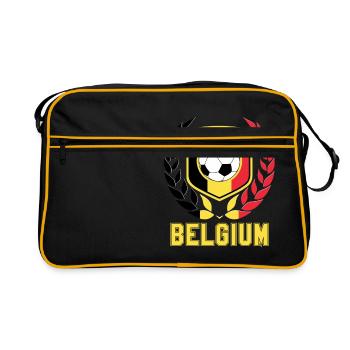 Belgien Fußball - Fan Flagge Weltmeisterschaft - Retro Tasche - Schwarz/Gold - Vorne
