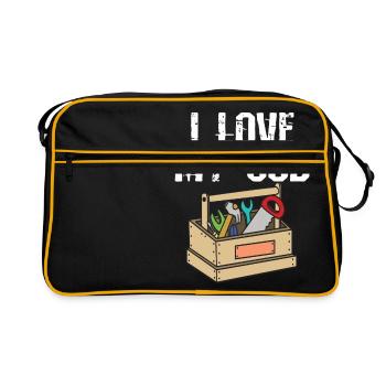 Carpenter Roofer Carpenter Job Occupation carpenter - Retro Bag - black/gold - Front